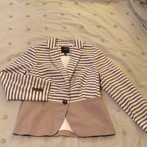 The Limited Brown and Cream Striped Blazer